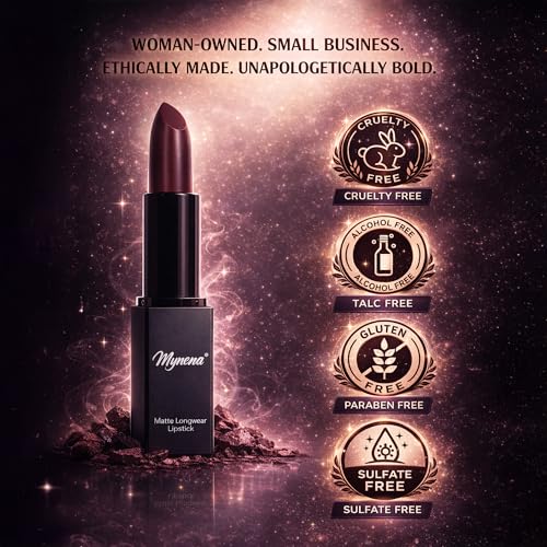 Mynena Matte Lipstick Warm Mocha - Creamy Velvet Long-Lasting Lip Color