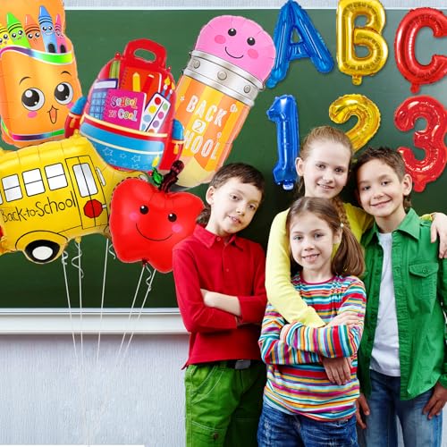 Back to School Balloons Set - 13 Colorful Foil Designs