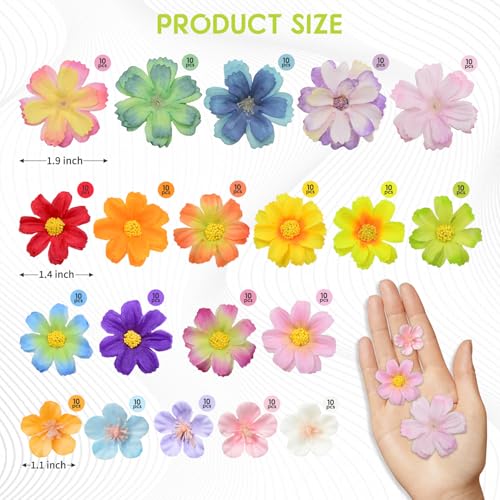 Mini Artificial Flower Heads Bulk 200Pcs for Craft DIY Decorations