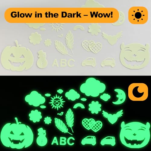 Glow in the Dark Sticker Paper - 6 A5 Sheets for Halloween DIY