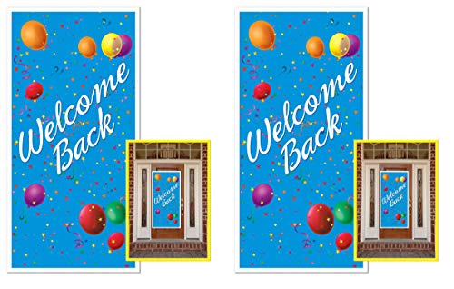 Beistle Welcome Back Door Covers - 2 Pack, 30" x 5' Plastic Decor