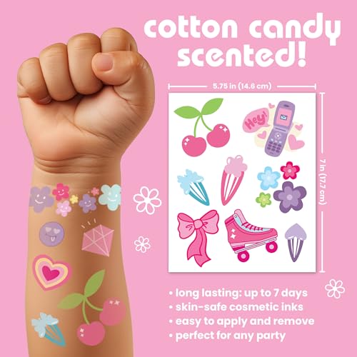 Savvi Feel Fabulous Temporary Tattoos - Cotton-Candy Scented, 50 Count