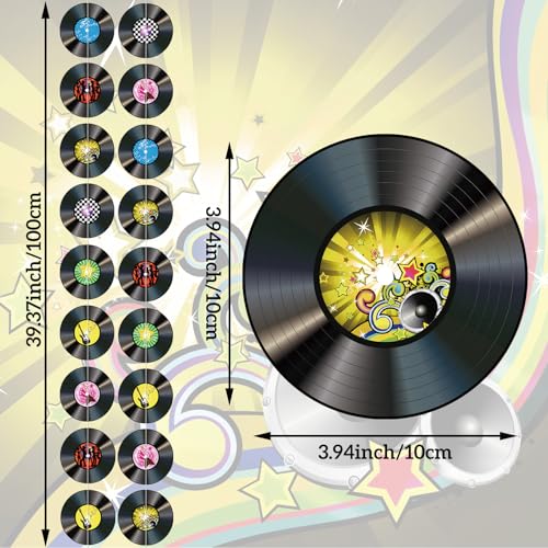 Vinyl Record Party Decorations - 1950s Retro Garland Banners
