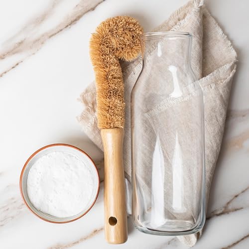 Eco-Friendly Coconut Fiber Bottle Brush Set with Wooden Handle