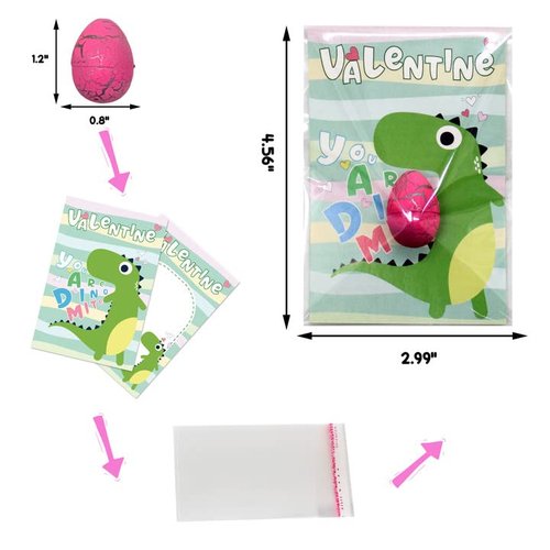 Lionoble Valentines Day Gifts for Kids, 30 Pack Valentines Cards with Dinosaur Egg Hatching Bulk, Funny Dino Eggs Valentine Exchange Cards for Girls Boys Class School Classroom Party Favors