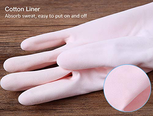 Alimat PluS Medium Latex-Free Kitchen Cleaning Gloves Pack of 3 - Blue, Pink, White