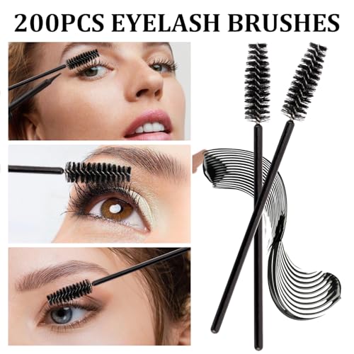 CUBACO 600PCS Disposable Eyelash Spoolies, Lip Brushes & Micro Swabs