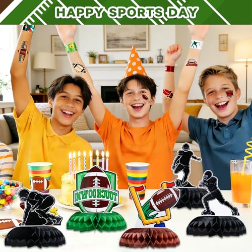 Football Party Decorations - 10 Honeycomb Centerpieces for Game Day