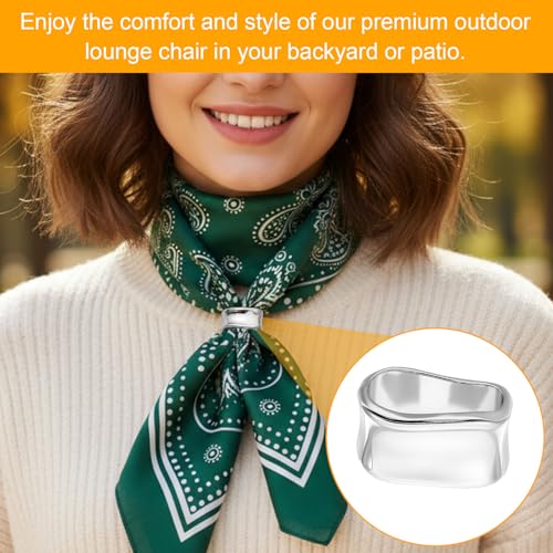 Abeillo 2 Pcs Silk Scarf Ring Clips - Gold & Silver Shawl Holders
