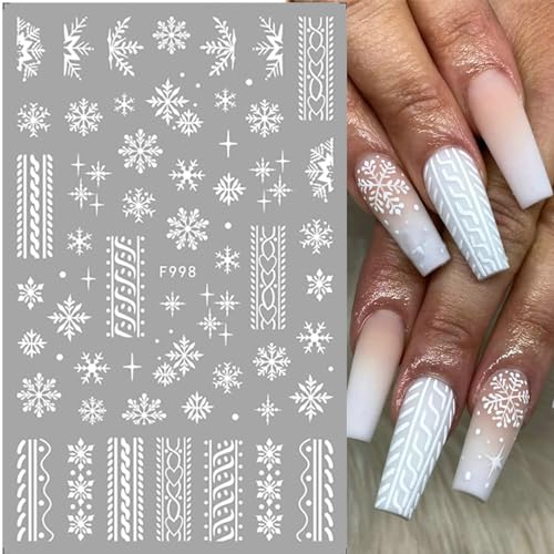 Christmas Snowflake Nail Art Stickers 3D Self-Adhesive Winter Decals