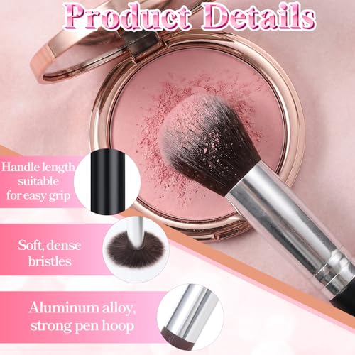 10-Piece Makeup Brush Set with Soft Synthetic Bristles and Wooden Handles