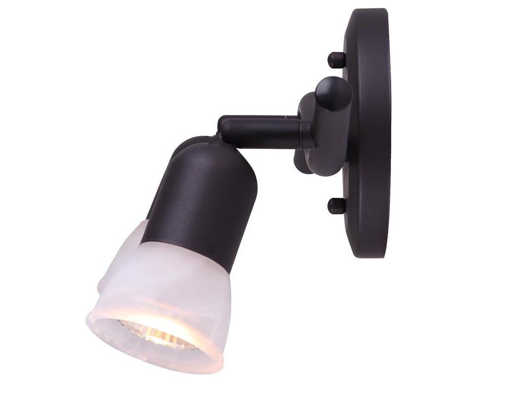 Canarm James 2-Light Track Lighting, Oil Rubbed Bronze Finish, Adjustable Alabaster Glass Shades, 15" Wide Industrial Ceiling Spotlight for Kitchen, Living Room, Hallway
