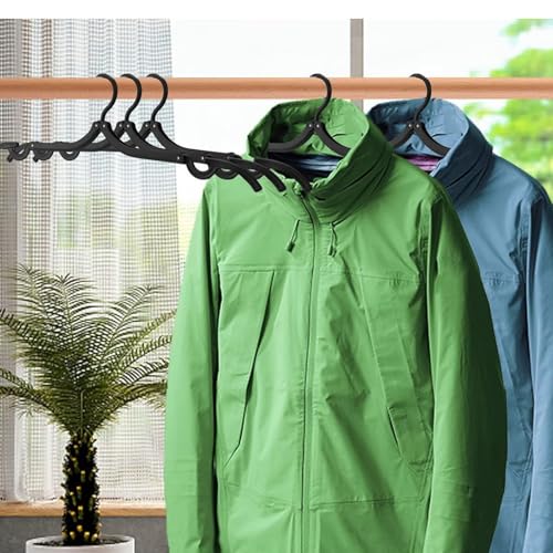 Foldable Travel Hangers - 10 Pack Black Portable Clothes Hangers for Camping & Cruise