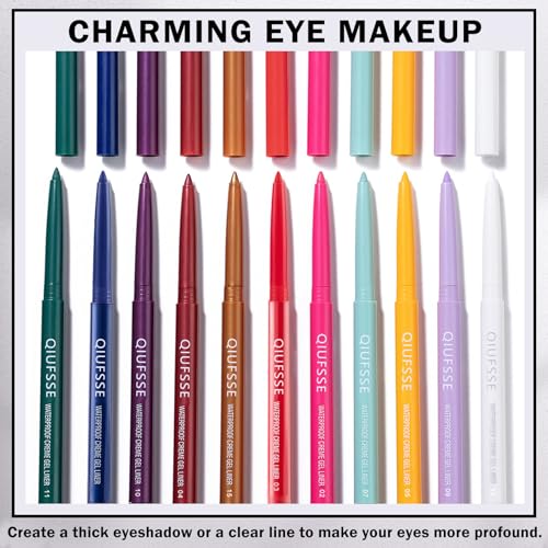 Red Eyeliner Pencil 3-Pack Waterproof Retractable Dark Red Eye Pen