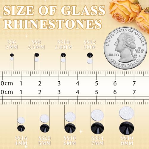 Jet Black Crystal Rhinestones 2500PCS SS10 Flatback Glass Gems for Crafting