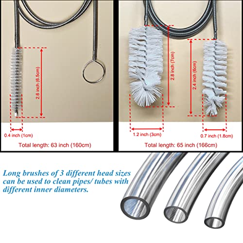 65" Flexible Drain Cleaning Brush - Set of 1 for Pipes & Drains