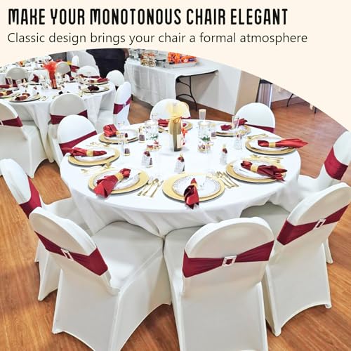 JALANCY 1 Pack White Stretch Polyester Spandex Chair Covers for Weddings & Events