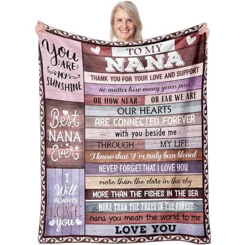 60x80 Inch Nana Gifts Blanket for Grandma - Best Nana Ever Gift from Grandkids