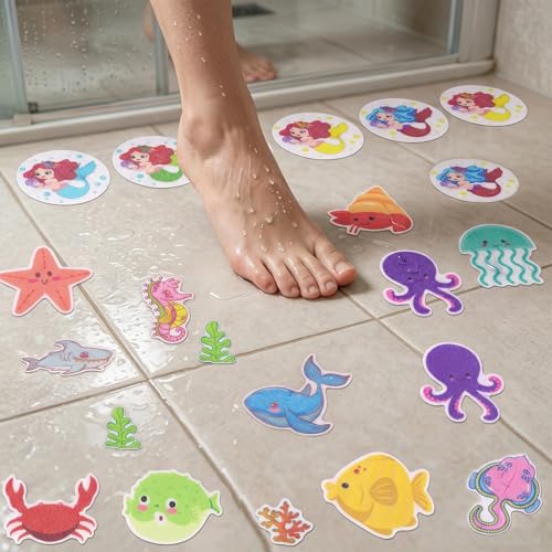 30 PCS Mermaid Non-Slip Bathtub Stickers for Safety