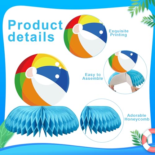 12 Pcs Beach Party Honeycomb Centerpieces for Summer Decor