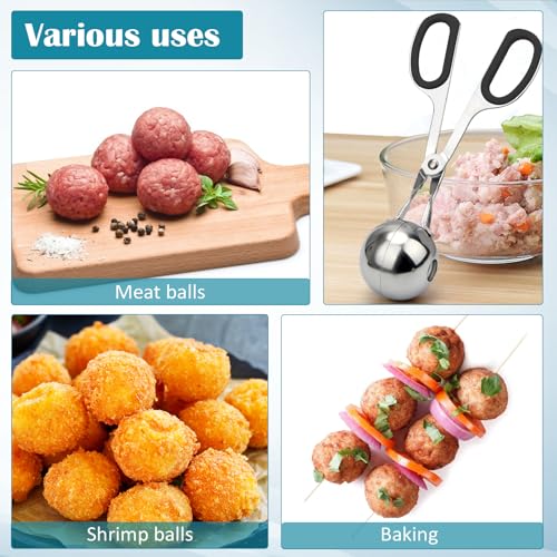 AHIER 2PCS Black Non-Stick Meatball Maker with Detachable Handles