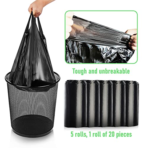 BAHREL Small Trash Bags 4 Gallon, 100 Count Heavy-Duty Liners