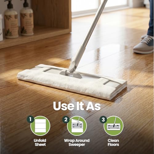 NatureZway Bamboo Floor Cleaning Wipes - 20 Count, Eco-Friendly