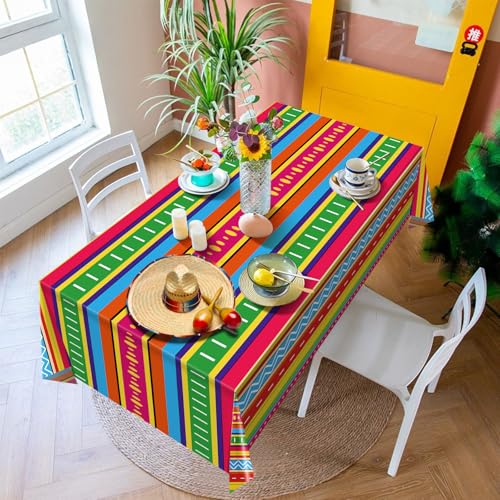 Hxezoc Cinco De Mayo Tablecloth 54 x 108 Inch Disposable Plastic