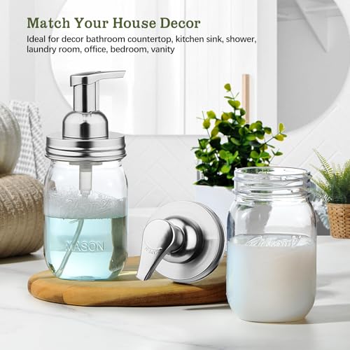 Amolliar 16oz Plastic Mason Jar Foaming Soap Dispenser - Eco-Friendly Kitchen & Bathroom Decor