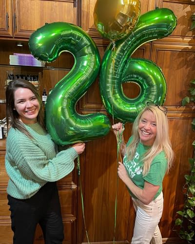Hadoife 40-Inch Dark Green Number 2 Foil Balloon for Birthday Party Decor