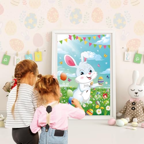 Pin the Tail on the Bunny Game for Easter Parties - 36 Stickers & Masks