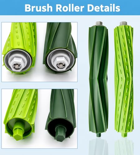 Replacement Rubber Roller Brushes for iRobot Roomba E/I/J Series - 2 Sets