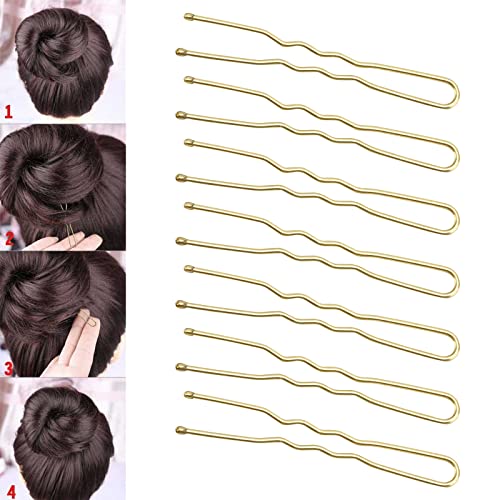 Tbestmax 300 Pcs U-Shaped Hair Bobby Pins 2.8 Inch Gold Hair Grips