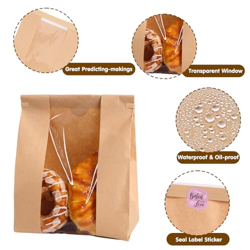 Moretoes 20pcs Bread Bags with Airtight Seal, 13.7x8.3x3.5In