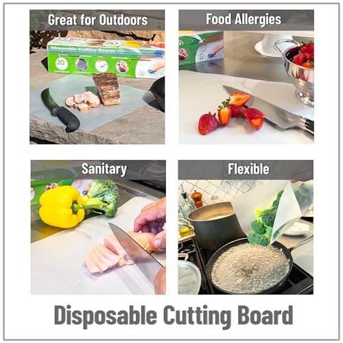 Mind Reader E-Z Board Disposable Plastic Cutting Board Roll, 20 Sq Ft, 1 Pack