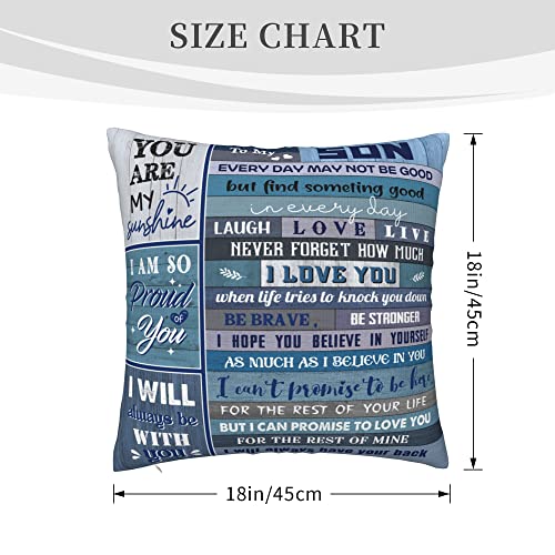 Son Gift Throw Pillow Cover 18x18 Inches - Inspirational Graduation Gift