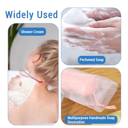 Mozeat Lens 20 PCS Exfoliating Mesh Soap Saver Pouch Bag with Drawstring