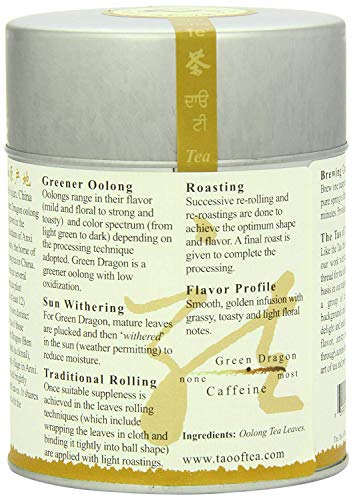Green Dragon Oolong Tea Loose Leaf - 3.5 Ounce Tin (The Tao of Tea)