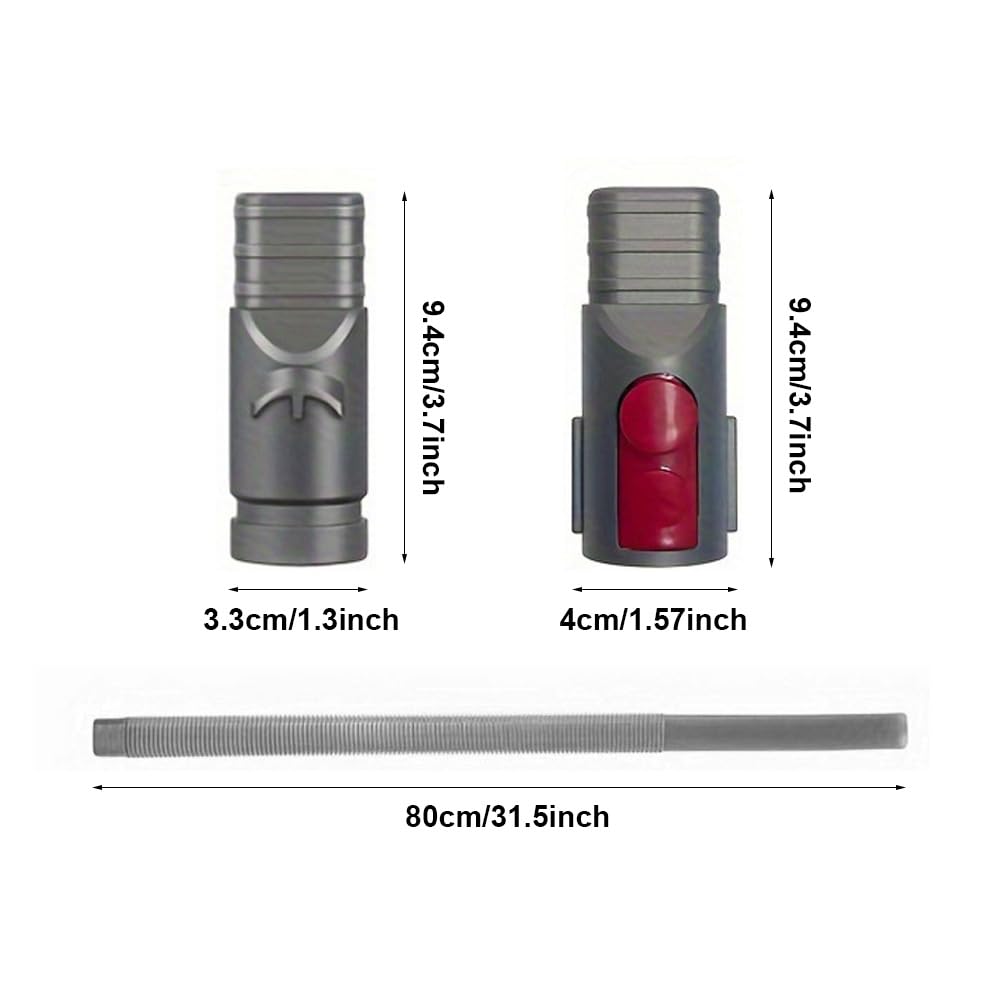 Dryer Vent Cleaner Kit,Dryer Vent Lint Hose for Dyso-n,Dryer Lint Vacuum Attachment V7 V8 V10 V11 V12 V15,Dryer Lints Remover Hose Replacement Parts Attachment (Grey,Size:80cm/31.5inch)