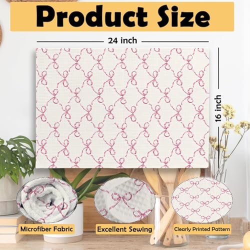 Coquette Pink Kitchen Towels - 24x16 Inch Decorative Hand Towels