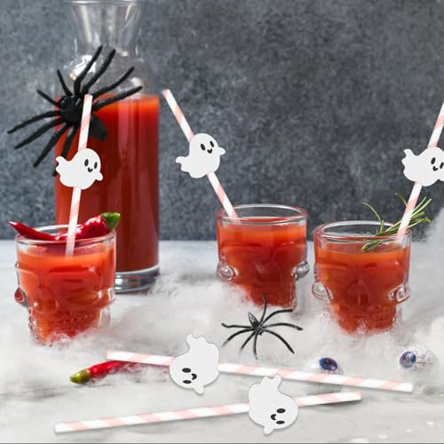 24 Pink Halloween Straws - Eco-Friendly Party Decor