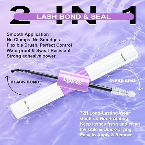 Uiheex Lash Cluster Glue - 2-in-1 Waterproof Bond and Seal for DIY Eyelash Extensions, 10ml