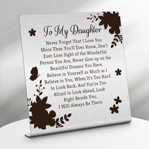 Inspirational Daughter Gift Sign - Motivational Home Decor Plaque for Daughter from Mom Dad