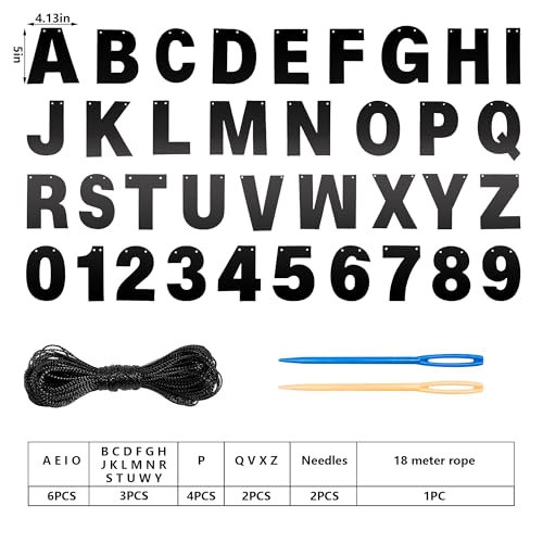 Mifengda Bright Black DIY Banner Kit with Letters - Customizable Party Decorations