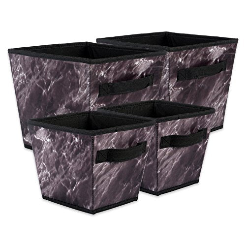 DII Black Trapezoid Foldable Laundry Storage Bins Set of 4