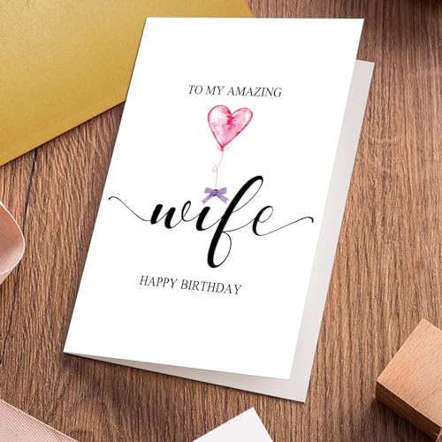 Elegant Birthday Card for Wife - Cute & Heartfelt Design
