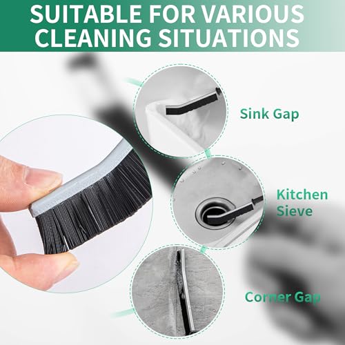 6-Pack Hard Bristle Crevice Cleaning Brushes for Grout & Gaps
