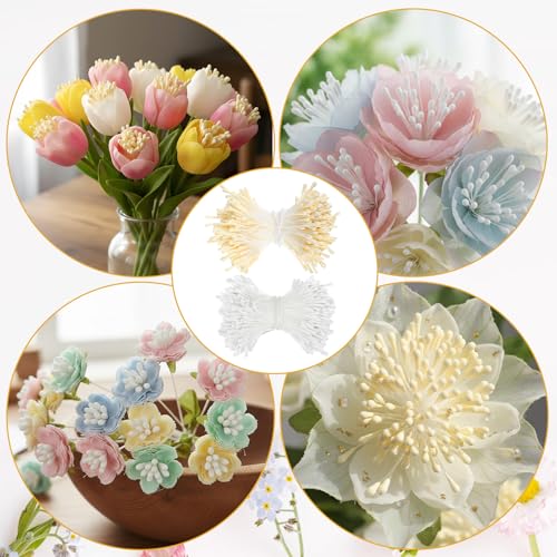 800 Pcs 3mm Double-Headed Flower Stamens for DIY Crafts