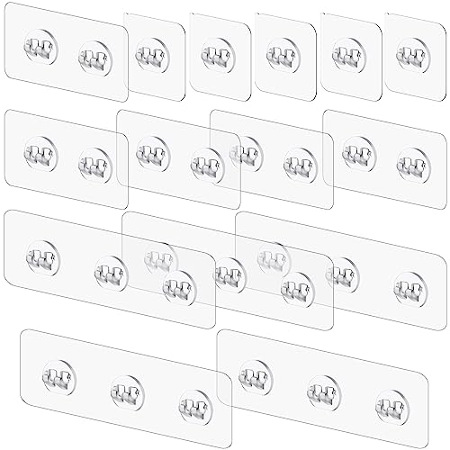 Vivinin 15 Pack Shower Caddy Adhesive Hooks - No Drilling, Waterproof & Strong