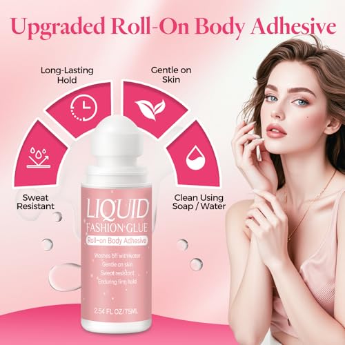 Vigorder Body Adhesive for Clothing, Sweat Resistant & Long Lasting Glue (2.54 Fl Oz)